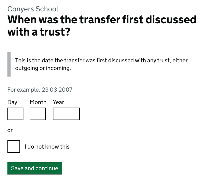 When was the transfer first discussed with a trust