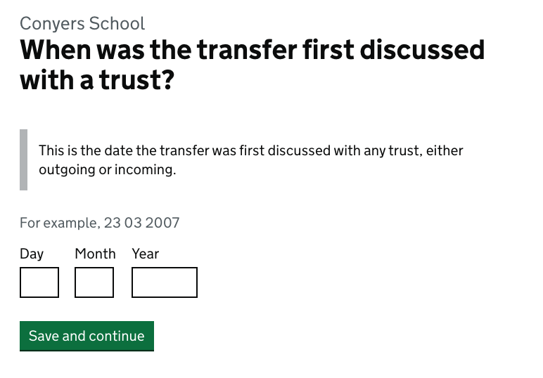 When was the transfer first discussed with a trust